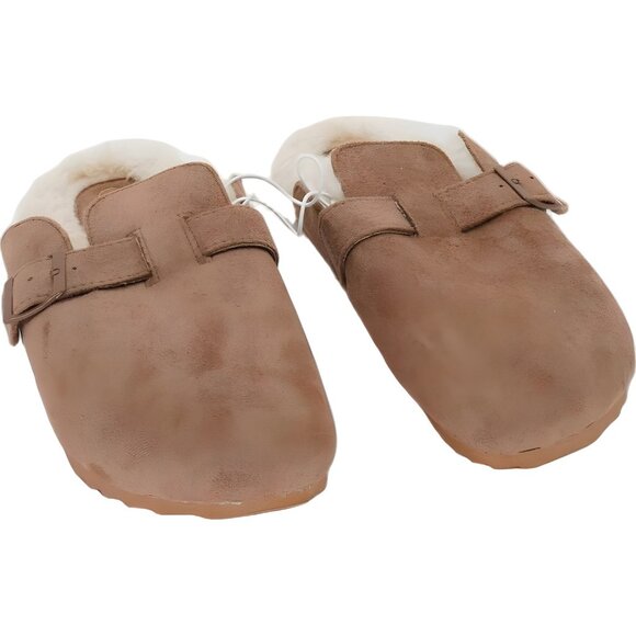 Journee Collection Ardenn Faux Fur Tan Clog Slippers Women US 10 - Picture 1 of 6